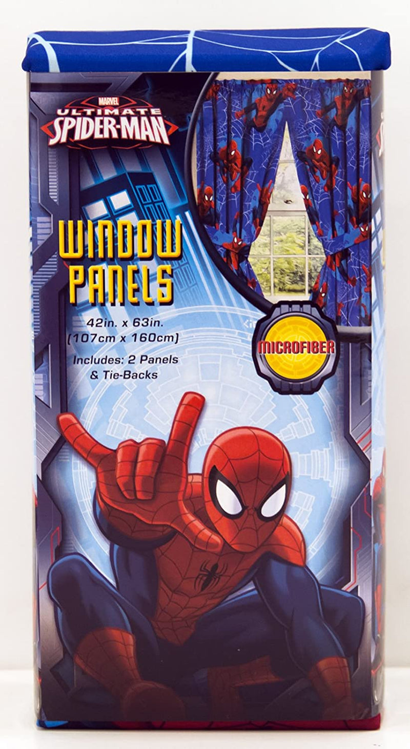Jay Franco Marvel Spiderman 'Astonish' 42" X 63" Curtain Panel Pair with Tie Backs Drape Set, 63 In Home & Garden > Decor > Window Treatments > Curtains & Drapes Jay Franco and Sons, Inc.   