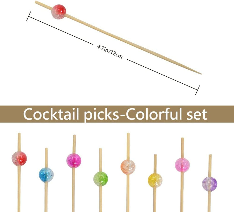 Cocktail Picks, 100PCS Toothpicks for Appetizers, Appetizing Skewers for Fruits Burgers Party Decoration - 4.7 Inch Home & Garden > Decor > Seasonal & Holiday Decorations AIPNUN   