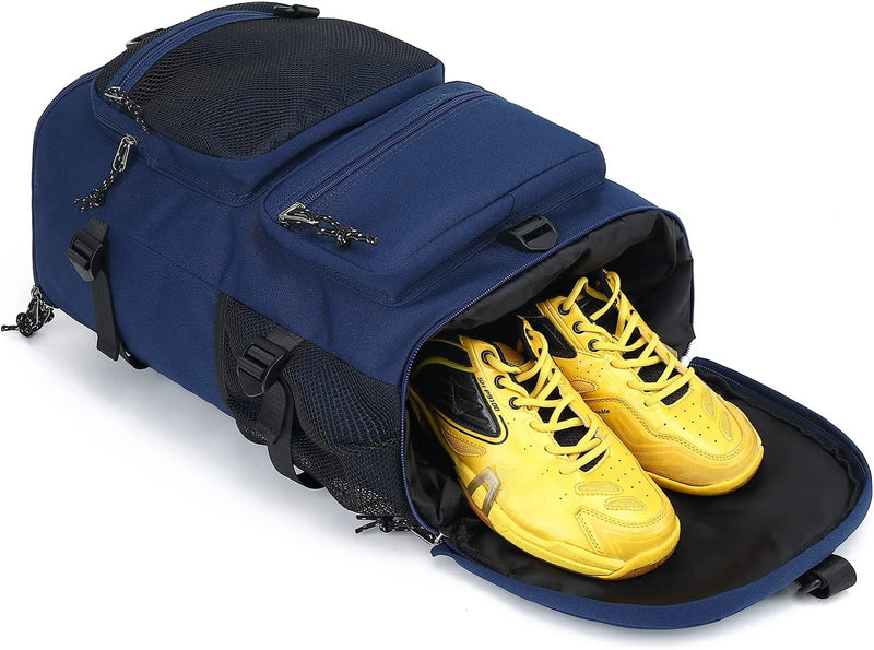 Gym Duffle Bag Backpack 4-Way Waterproof with Shoes Compartment for Travel Sport Hiking Laptop (Dark Blue) Home & Garden > Household Supplies > Storage & Organization Kalesi   