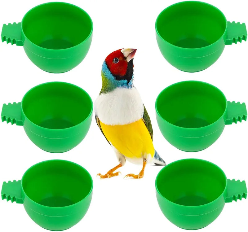 6 Pcs Bird Mini Plastic Feeder Parrot Small Food Water Bowl Cage Sand Cup Feeding Holder Animals & Pet Supplies > Pet Supplies > Bird Supplies > Bird Cage Accessories > Bird Cage Food & Water Dishes DQITJ   