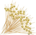 Cocktail Picks, 100PCS Toothpicks for Appetizers, Appetizing Skewers for Fruits Burgers Party Decoration - 4.7 Inch Home & Garden > Decor > Seasonal & Holiday Decorations AIPNUN Gold  
