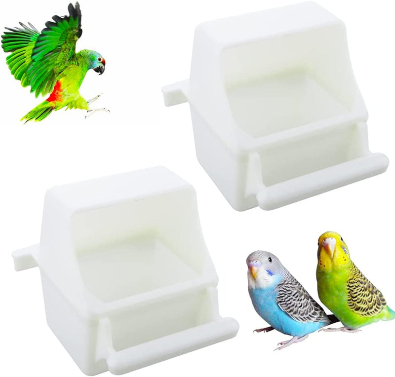 2 Pcs Small Bird Slot Feeder No Mess Cage Hanging Feeder Cup Plastic Food & Water Dispenser Bowl Animals & Pet Supplies > Pet Supplies > Bird Supplies > Bird Cage Accessories > Bird Cage Food & Water Dishes DQITJ   