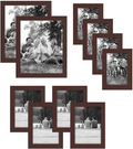 Americanflat 10-Piece Black Picture Frame Set | Includes Sizes 8x10, 5x7, and 4x6. Shatter-Resistant Glass. Hanging Hardware Included! Home & Garden > Decor > Picture Frames Americanflat Mahogany  