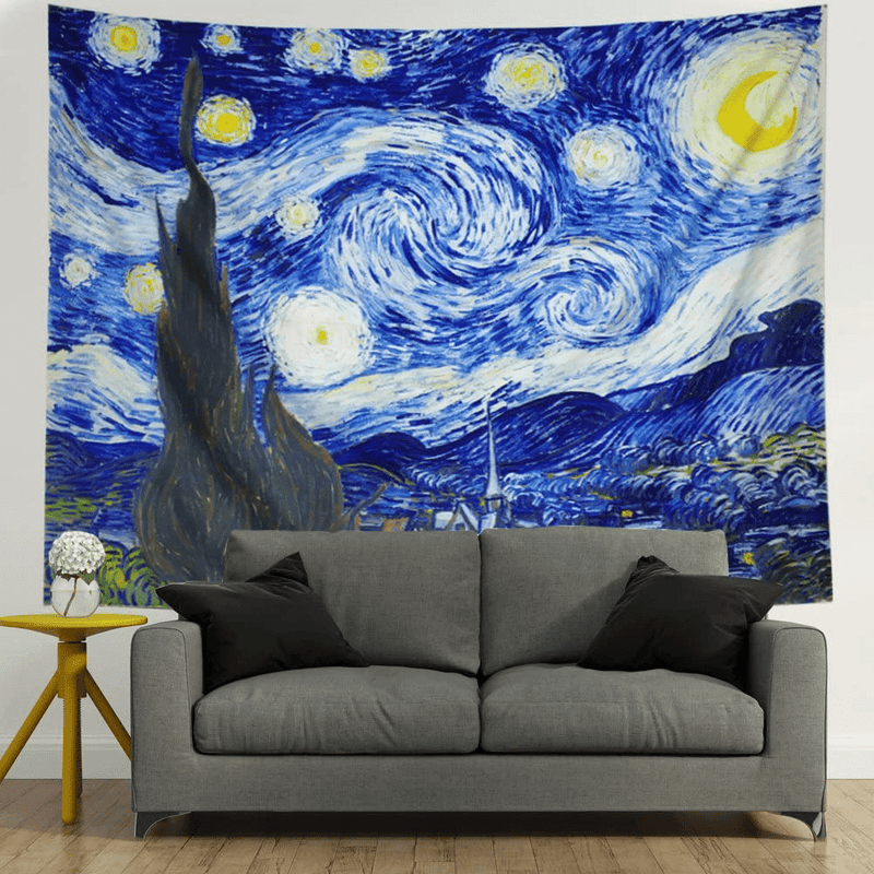 Amhokhui Tapestry The Starry Night Tapestry Wall Hanging Hippie Galaxy Tapestry Mandala Bohemian Tapestry Watercolor Oil Painting Wall Decor Wall Tapestry Home & Garden > Decor > Artwork > Decorative TapestriesHome & Garden > Decor > Artwork > Decorative Tapestries Amhokhui   