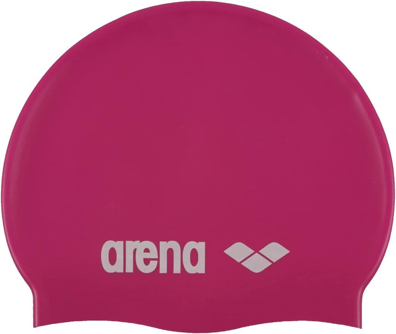 Arena Classic Youth Silicone Unisex Swim Cap for Boys and Girls Sporting Goods > Outdoor Recreation > Boating & Water Sports > Swimming > Swim Caps arena Fuchsia / White  