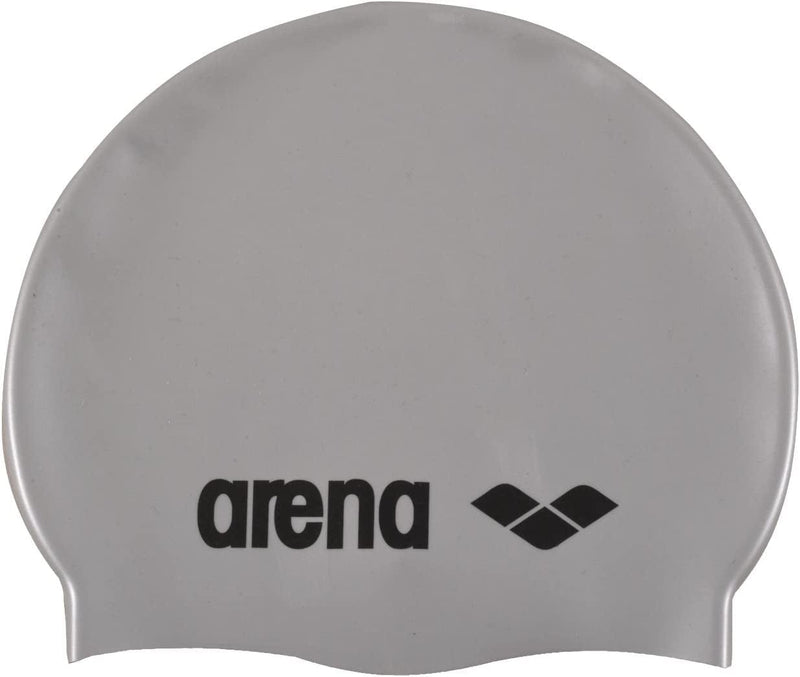 Arena Classic Youth Silicone Unisex Swim Cap for Boys and Girls Sporting Goods > Outdoor Recreation > Boating & Water Sports > Swimming > Swim Caps arena Silver / Black  