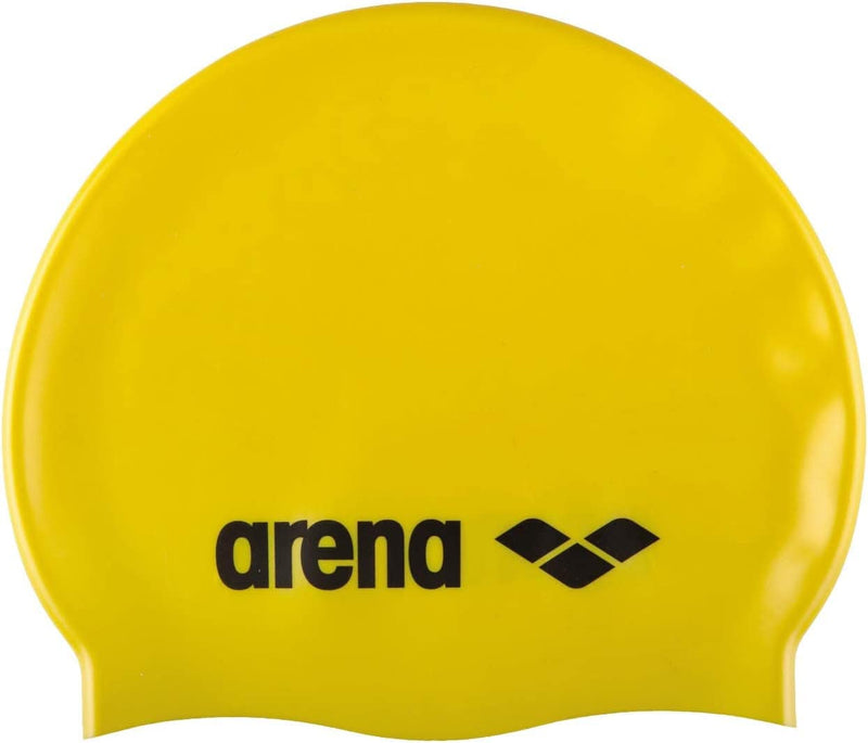Arena Classic Youth Silicone Unisex Swim Cap for Boys and Girls Sporting Goods > Outdoor Recreation > Boating & Water Sports > Swimming > Swim Caps arena Yellow / Black  