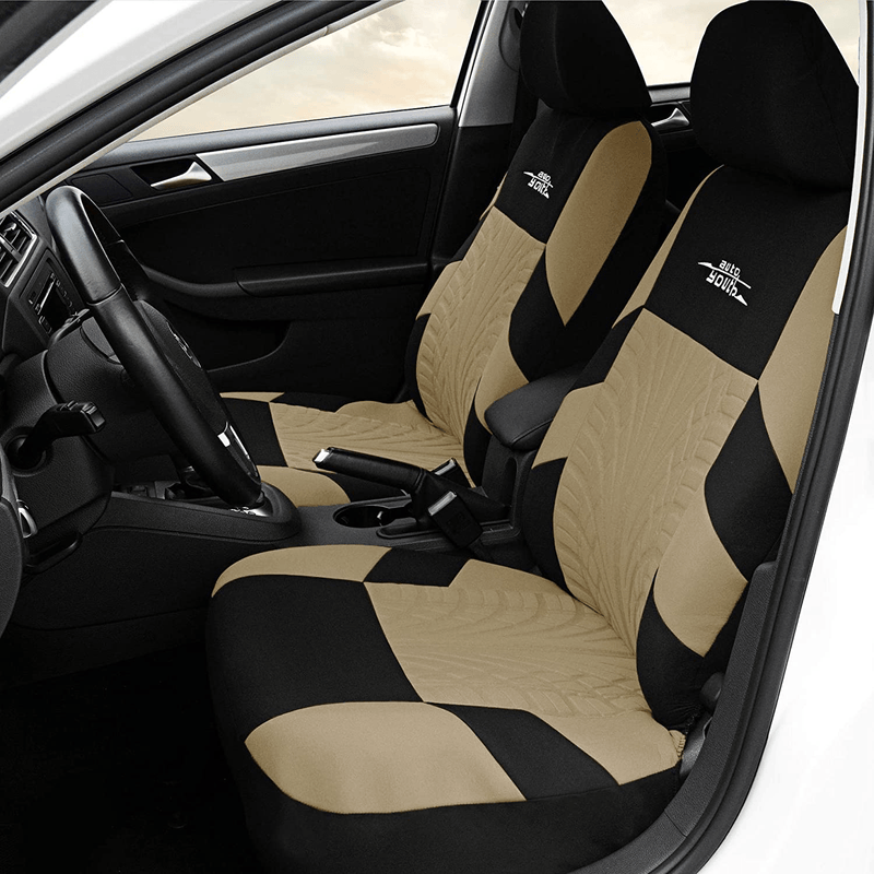 AUTOYOUTH Car Seat Covers Full Set, Front Bucket Seat Covers with Split Bench Back Seat Covers For Cars For Women Full Set Auto Parts Seat Protectors Motor Trend Car Seat Accessories - 9pcs,Beige Vehicles & Parts > Vehicle Parts & Accessories > Motor Vehicle Parts > Motor Vehicle Seating AUTOYOUTH   