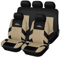 AUTOYOUTH Car Seat Covers Full Set, Front Bucket Seat Covers with Split Bench Back Seat Covers For Cars For Women Full Set Auto Parts Seat Protectors Motor Trend Car Seat Accessories - 9pcs,Beige Vehicles & Parts > Vehicle Parts & Accessories > Motor Vehicle Parts > Motor Vehicle Seating AUTOYOUTH beige  