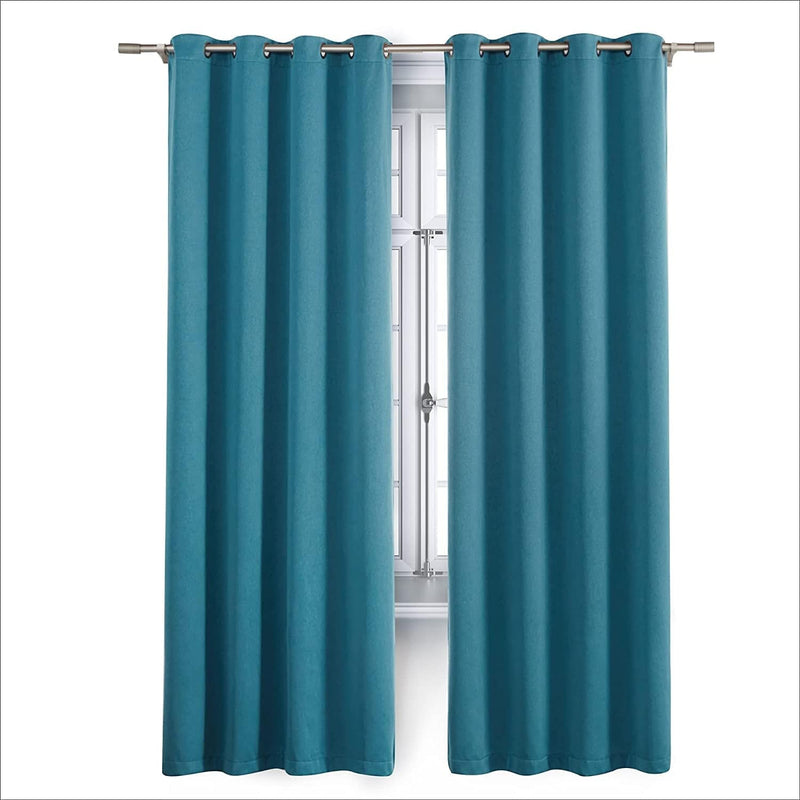 Bedsure 100% Blackout Curtains Linen Textured - Black Out Curtains 84 Inch Long 2 Panels - Thermal Curtains and Drapes for Bedroom and Living Room (52X84 Inch, Teal) Home & Garden > Decor > Window Treatments > Curtains & Drapes BEDSURE Teal 52x96 