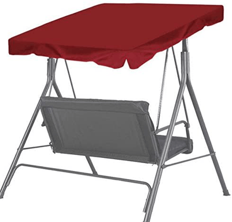 BenefitUSA Canopy ONLY Patio Outdoor 73"x52" Swing Canopy Replacement Porch Top Cover Seat Furniture (Burgundy) Home & Garden > Lawn & Garden > Outdoor Living > Porch Swings BenefitUSA Burgundy  