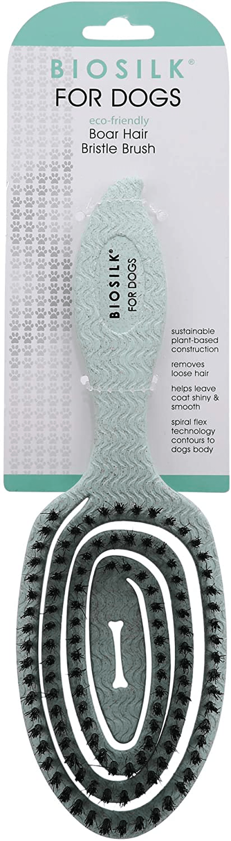 BioSilk for Dogs Eco-Friendly Grooming Brush for Dogs in Mint Green | Easy to Hold Ergonomic Handle Dog Brushes| Best Pet Brush for Dog Grooming and Detangling Animals & Pet Supplies > Pet Supplies > Dog Supplies BioSilk Boar Hair Bristle Brush  