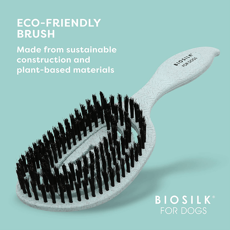 BioSilk for Dogs Eco-Friendly Grooming Brush for Dogs in Mint Green | Easy to Hold Ergonomic Handle Dog Brushes| Best Pet Brush for Dog Grooming and Detangling Animals & Pet Supplies > Pet Supplies > Dog Supplies BioSilk   