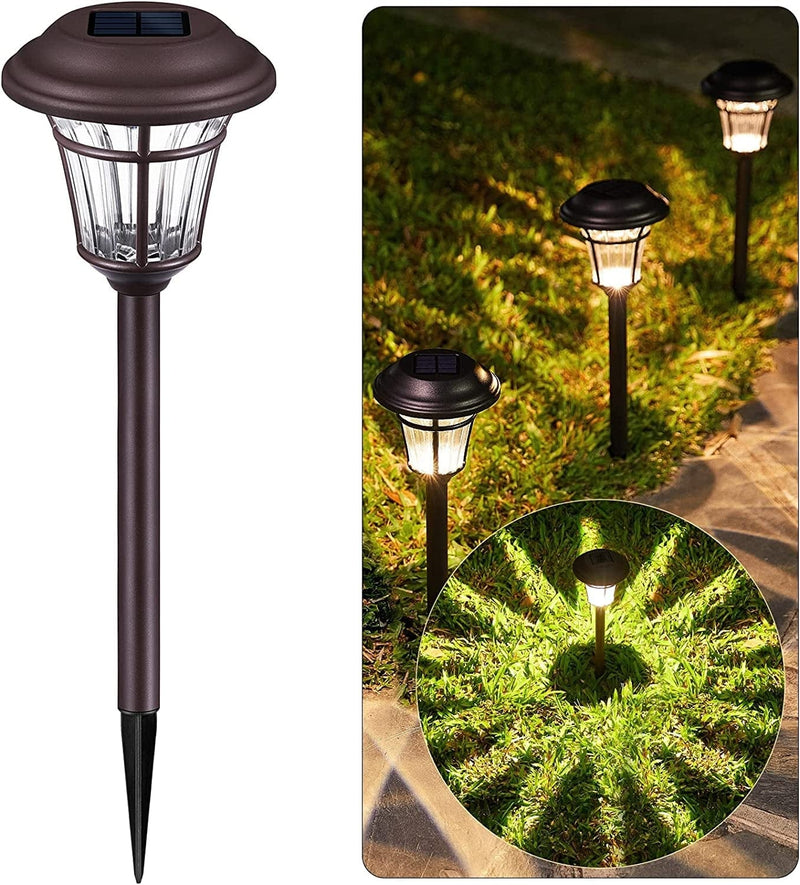 Brightown Solar Pathway Lights 6 Pack Brown Stake-6 Lumen Auto on off Solar Powered Rechargeable Battery Waterproof All Seasons Garden Landscape Lighting Lamp for Path Lawn Yard Patio Walkway Driveway Home & Garden > Lighting > Lamps Brightown 6 Pack - Brown  