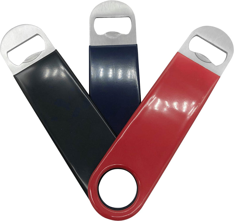 3 Pack Heavy Duty Stainless Steel Flat Bottle Opener, Solid and Durable Beer Openers, 7 Inches Red, Black, Blue Sporting Goods > Outdoor Recreation > Fishing > Fishing Rods WarmEcho   
