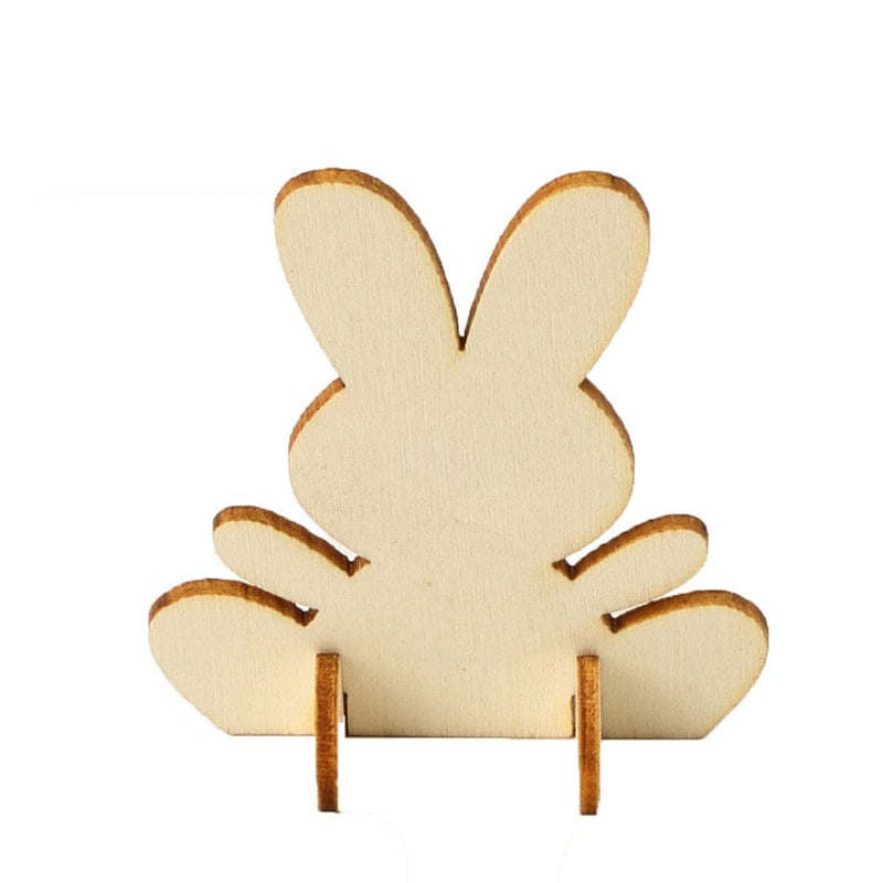 Clearance! Holloyiver Unfinished Wooden Easter Bunny 3D Rabbit Wooden Stand Ornament Cutouts Craft for DIY Painting Table Decoration Easter Birthday Gift 10Pack Home & Garden > Decor > Seasonal & Holiday Decorations Holloyiver   