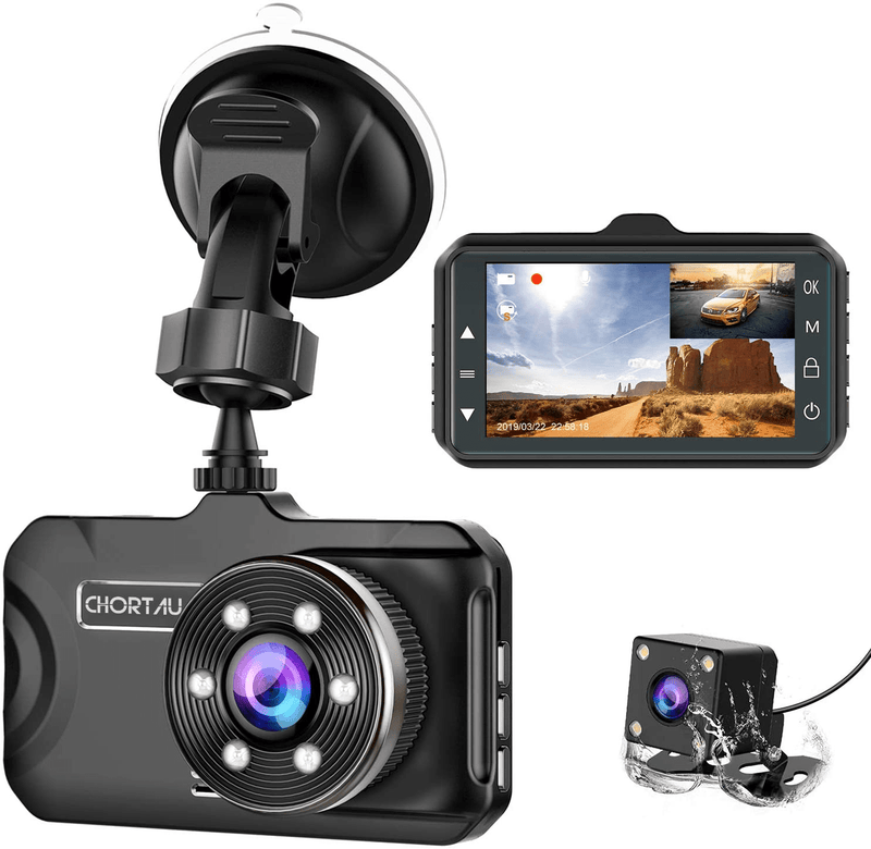 Dash Cam Front and Rear CHORTAU Dual Dash Cam 3 inch Dashboard Camera Full HD 170° Wide Angle Backup Camera with Night Vision WDR G-Sensor Parking Monitor Loop Recording Motion Detection Vehicles & Parts > Vehicle Parts & Accessories > Motor Vehicle Electronics CHORTAU Default Title  