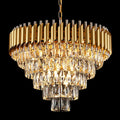 AXILIXI Crystal Chandelier Contemporary, 24" Modern Living Room Chandelier, K9 Crystal Ceiling Lights Fixtures, round 5 Tiers Pendant Lighting Chandelier Black for Entryway Dining Room Staircase Home & Garden > Lighting > Lighting Fixtures > Chandeliers A AXILIXI Gold 24 inches 