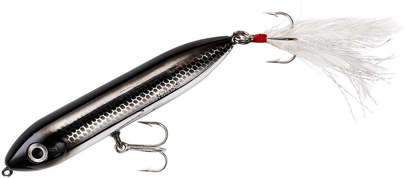 Heddon Super Spook Topwater Fishing Lure for Saltwater and Freshwater Sporting Goods > Outdoor Recreation > Fishing > Fishing Tackle > Fishing Baits & Lures Heddon Black Shiner - Feather Dressed Feather Super Spook Jr (1/2 oz) 