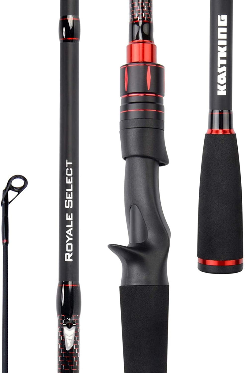 Kastking Royale Select Fishing Rods, Casting Models Designed for Bass Fishing Techniques,1 & 2-Pc Fishing Rods for Fresh & Saltwater,Tournament Quality & Performance, Premium Fuji Components Sporting Goods > Outdoor Recreation > Fishing > Fishing Rods Eposeidon D: Casting 6'6"-mh Power-fast-1pc  