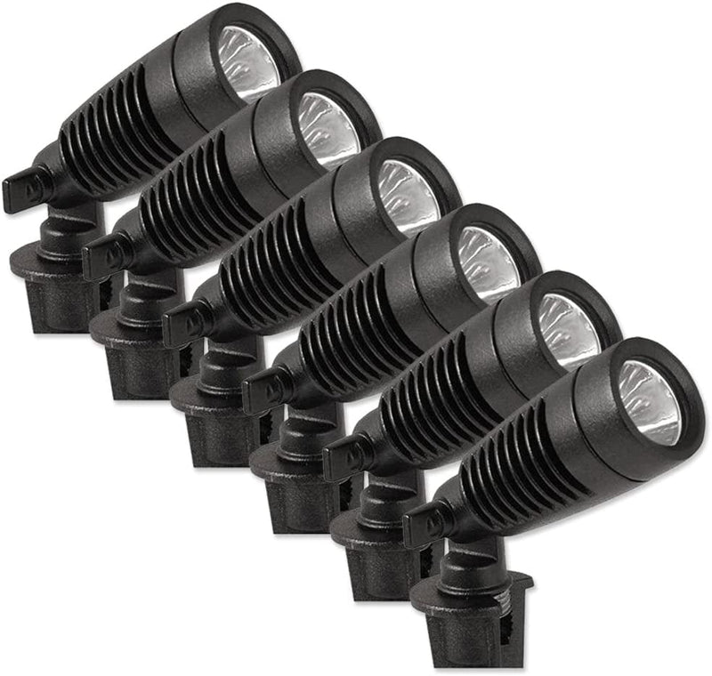 Moonrays 95535 W Spot, 4 in above Ground Height 99935 1W Low Voltage LED Metal Landscape Spotlights, Security Light, Weather Resistant, 10 Inch, Black, 6 Pack, 6 Count Home & Garden > Lighting > Flood & Spot Lights Moonrays 6 Pack Kit  