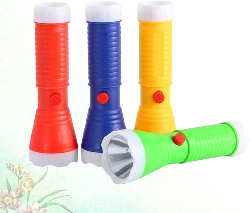 OSALADI 4Pcs Mini Flashlights Assorted Colors LED Hand Held Torches Plastic Flash Lights for Kids Outdoor Hiking Camping Party Favors Hardware > Tools > Flashlights & Headlamps > Flashlights OSALADI   