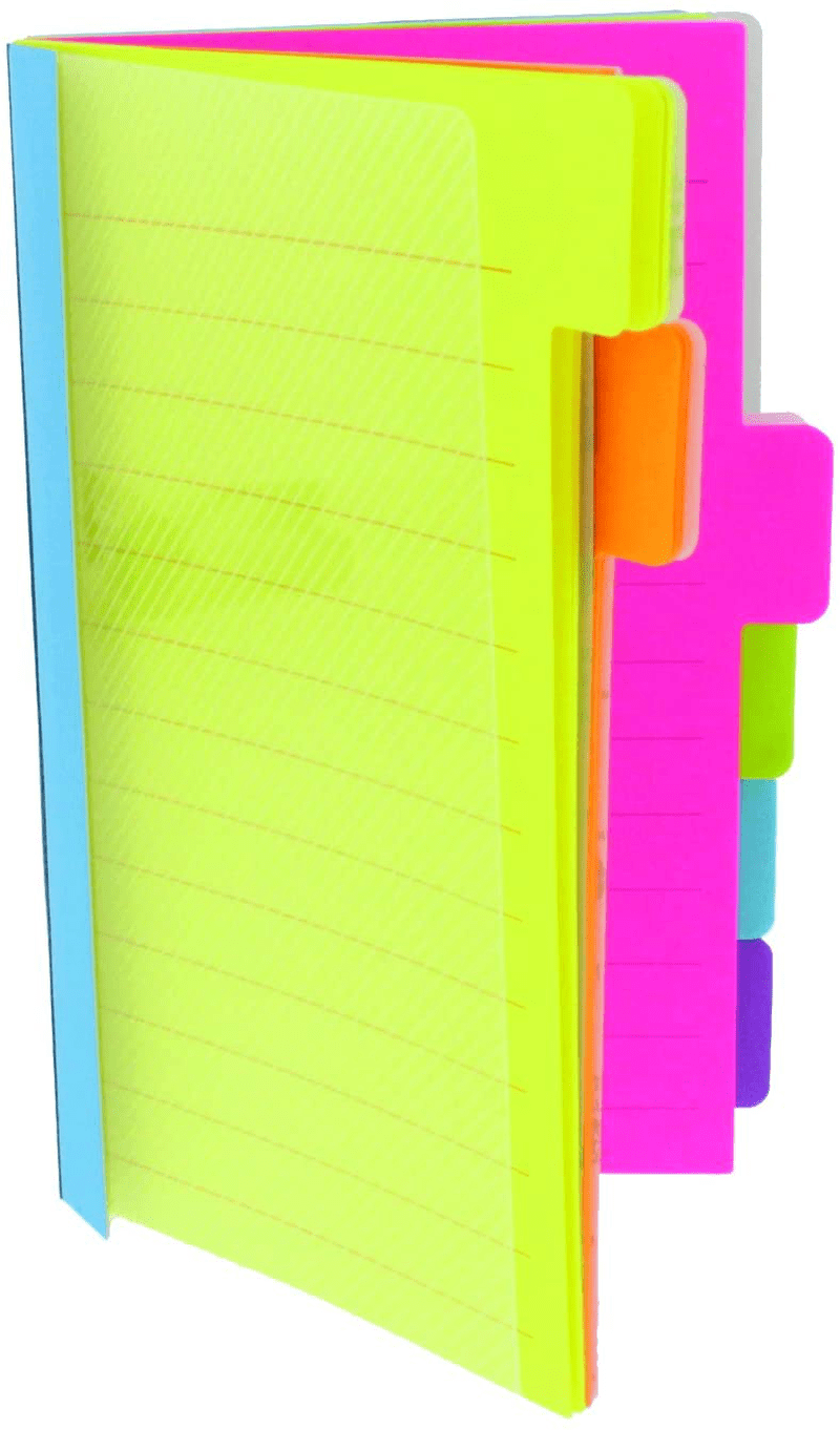 Redi-Tag Divider Sticky Notes, Tabbed Self-Stick Lined Note Pad, 60 Ruled Notes, 4 x 6 Inches, Assorted Neon Colors (29500) Office Supplies > General Office Supplies Redi-Tag   