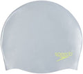 Speedo Unisex-Kids' Plain Moulded Silicone Sporting Goods > Outdoor Recreation > Boating & Water Sports > Swimming > Swim Caps Speedo silver/Lime us:one size 