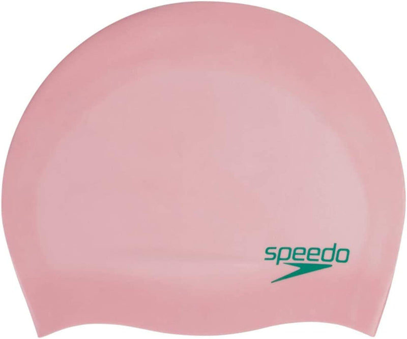 Speedo Unisex-Kids' Plain Moulded Silicone Sporting Goods > Outdoor Recreation > Boating & Water Sports > Swimming > Swim Caps Speedo Powder Blush/Jade One Size 