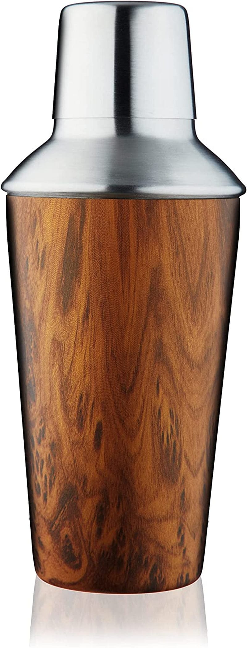 True Wooden Finish Cocktail Shaker, 20 Oz Stainless Steel Cobbler Shaker with Lid & Strainer Home & Garden > Kitchen & Dining > Barware True 20 oz  