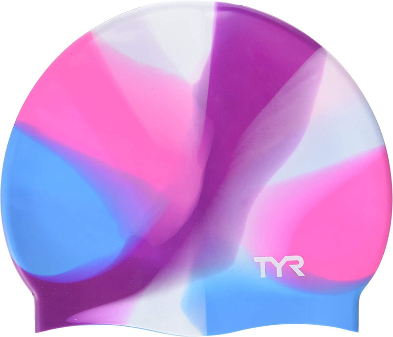 TYR Tie Dye Silicone Swim Cap Youth, Pink Purple Blue, NA Sporting Goods > Outdoor Recreation > Boating & Water Sports > Swimming > Swim Caps TYR   