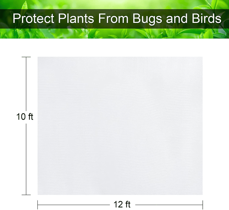 Unves 10 X 12 Feet Garden Netting, Insect Mosquito Net for Garden, Bird Netting Pest Barrier Protect Garden Plant Fruits against Birds Bugs, White Plant Netting Sporting Goods > Outdoor Recreation > Camping & Hiking > Mosquito Nets & Insect Screens Unves   
