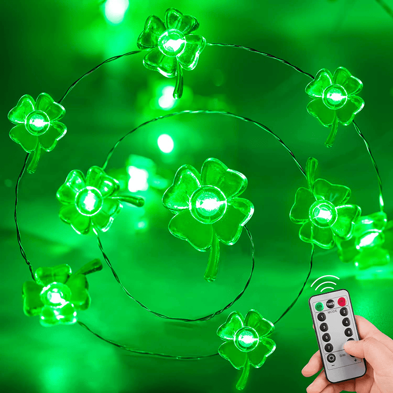 Valentine'S Day Pink Heart Mini String Lights - 10.5 Feet 30 LED Battery Operated Mini Fairy Lights with 8 Modes Timer Remote Waterproof for Outdoor Indoor Bedroom Patio Wedding Decoration Home & Garden > Decor > Seasonal & Holiday Decorations Brightown Lucky Clover  
