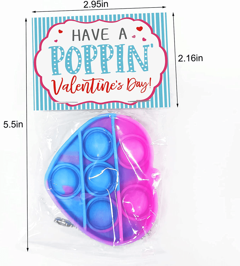 Valentines Day Cards for Kids - Set of 24 Mini Pop Heart Fidget Toys Bulk - Valentine Exchange Cards for Toddlers Girls Boys School Class Classroom Party Favors Age 3 Year and Up Home & Garden > Decor > Seasonal & Holiday Decorations ORIENTAL CHERRY   