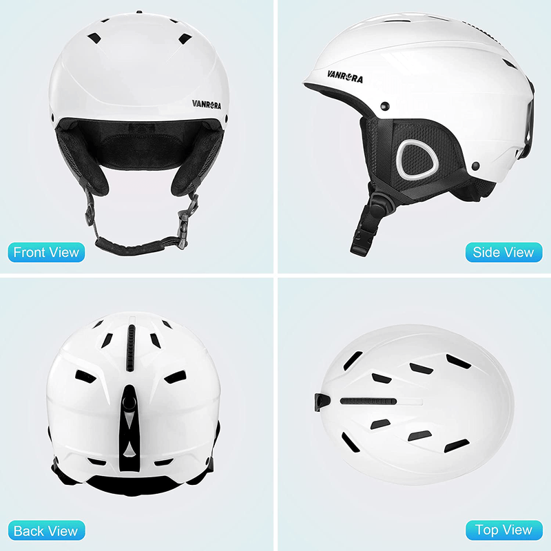 VANRORA Ski Helmet, Snowboard Helmet, Climate Control Venting, Dial Fit, Goggles Compatible, Removable Fleece Liner and Ear Pads, Safety-Certified Snow Helmet for Men & Women  VANRORA   