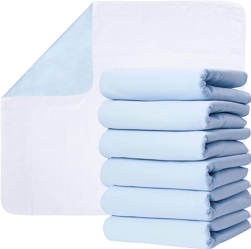 Washable Underpads, Pack of 4 Large Bed Pads, 30" x 34", for use as Incontinence Bed Pads, Reusable pet Pads, Great for Dogs, Cats, Bunny & Seniors by Green Lifestyle (4 Pack 30x34) Animals & Pet Supplies > Pet Supplies > Dog Supplies > Dog Diaper Pads & Liners GREEN LIFESTYLE 6 Count (Pack of 1)  