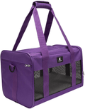 X-ZONE PET Cat Carrier Dog Carrier Pet Carrier for Small Medium Cats Dogs Puppies of 15 Lbs,Airline Approved Soft Sided Pet Travel Carrier,Dog Carriers for Small Dogs - Black Grey Purple Blue Brown Animals & Pet Supplies > Pet Supplies > Reptile & Amphibian Supplies > Reptile & Amphibian Habitat Accessories X-ZONE PET purple Medium (Pack of 1) 