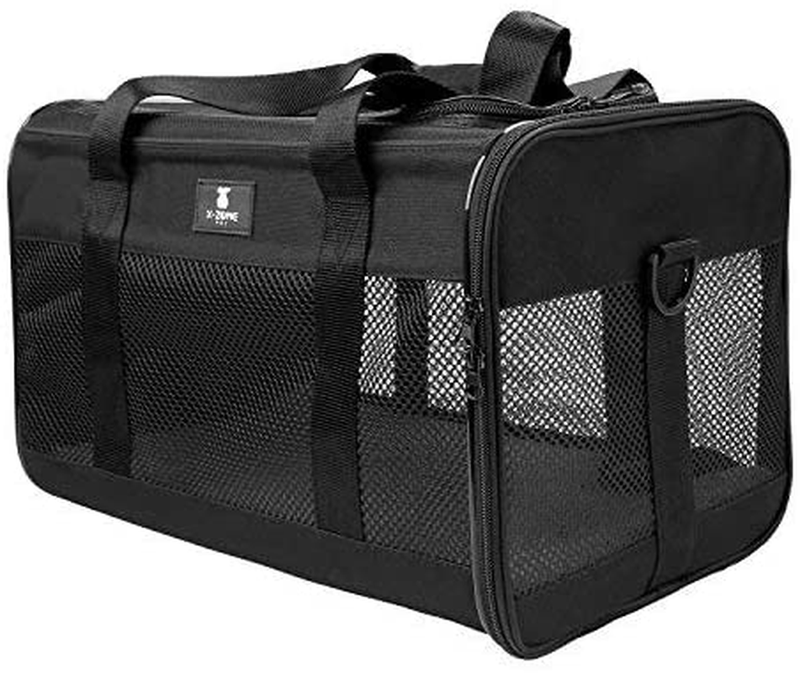 X-ZONE PET Cat Carrier Dog Carrier Pet Carrier for Small Medium Cats Dogs Puppies of 15 Lbs,Airline Approved Soft Sided Pet Travel Carrier,Dog Carriers for Small Dogs - Black Grey Purple Blue Brown Animals & Pet Supplies > Pet Supplies > Reptile & Amphibian Supplies > Reptile & Amphibian Habitat Accessories X-ZONE PET   