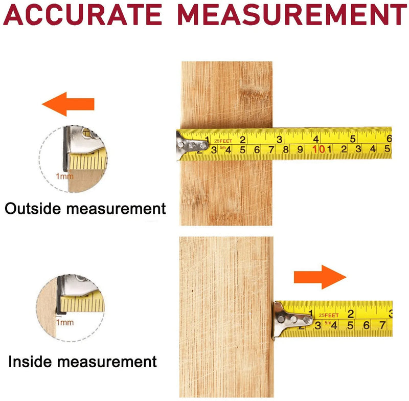 Zabiki Measuring Tape Measure, 25 Ft Decimal Retractable Dual Side Ruler with Metric and Inches, Easy to Read, for Surveyors, Engineers and Electricians, with Magnetic Tip and Rubber Protective Casing Hardware > Tools > Measuring Tools & Sensors Zabiki   