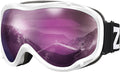 ZIONOR Lagopus Ski Goggles - Snowboard Snow Goggles for Men Women Adult Youth Sporting Goods > Outdoor Recreation > Winter Sports & Activities > Skiing & Snowboarding > Ski & Snowboard Goggles ZIONOR T-vlt 16% White Frame Purple Lens  