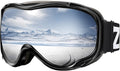 ZIONOR Lagopus Ski Goggles - Snowboard Snow Goggles for Men Women Adult Youth Sporting Goods > Outdoor Recreation > Winter Sports & Activities > Skiing & Snowboarding > Ski & Snowboard Goggles ZIONOR X-vlt 8.6% Black Frame Silver Lens  