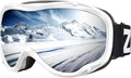 ZIONOR Lagopus Ski Goggles - Snowboard Snow Goggles for Men Women Adult Youth Sporting Goods > Outdoor Recreation > Winter Sports & Activities > Skiing & Snowboarding > Ski & Snowboard Goggles ZIONOR Y-vlt 8.6% White Frame Silver Lens  
