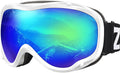 ZIONOR Lagopus Ski Goggles - Snowboard Snow Goggles for Men Women Adult Youth Sporting Goods > Outdoor Recreation > Winter Sports & Activities > Skiing & Snowboarding > Ski & Snowboard Goggles ZIONOR K-vlt 12% White Frame Mirrored Blue Lens  
