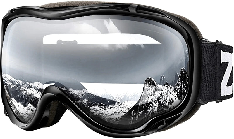 ZIONOR Lagopus Ski Goggles - Snowboard Snow Goggles for Men Women Adult Youth Sporting Goods > Outdoor Recreation > Winter Sports & Activities > Skiing & Snowboarding > Ski & Snowboard Goggles ZIONOR B1-vlt 99% Black Frame Clear Lens  