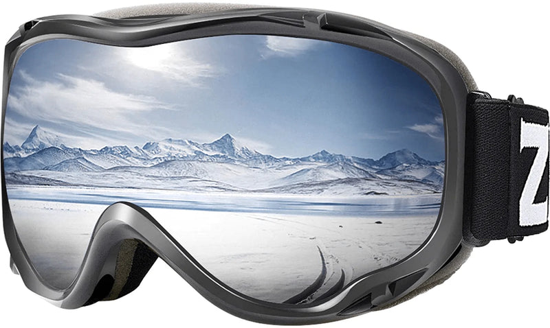 ZIONOR Lagopus Ski Goggles - Snowboard Snow Goggles for Men Women Adult Youth Sporting Goods > Outdoor Recreation > Winter Sports & Activities > Skiing & Snowboarding > Ski & Snowboard Goggles ZIONOR E-vlt 8.6% Grey Frame Silver Lens  