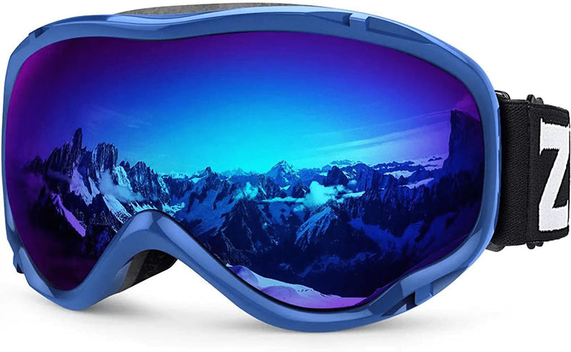 ZIONOR Lagopus Ski Goggles - Snowboard Snow Goggles for Men Women Adult Youth Sporting Goods > Outdoor Recreation > Winter Sports & Activities > Skiing & Snowboarding > Ski & Snowboard Goggles ZIONOR J-vlt 15% Blue Frame Mirrored Blue Lens  
