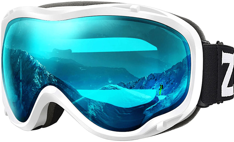 ZIONOR Lagopus Ski Goggles - Snowboard Snow Goggles for Men Women Adult Youth Sporting Goods > Outdoor Recreation > Winter Sports & Activities > Skiing & Snowboarding > Ski & Snowboard Goggles ZIONOR I-vlt 68% White Frame Clear Blue Lens  