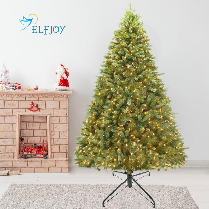 ELFJOY Christmas Tree Stand 21.6" Iron Metal Tree Base for Artificial Trees with Rubber Pad Thumb Screw (Green)