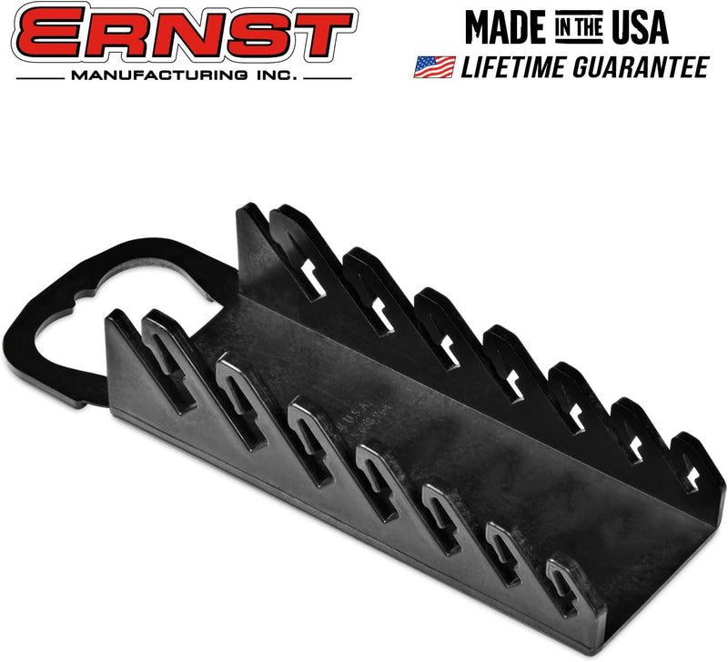 Ernst Manufacturing Gripper Stubby Wrench Organizer, 7 Tool, Black