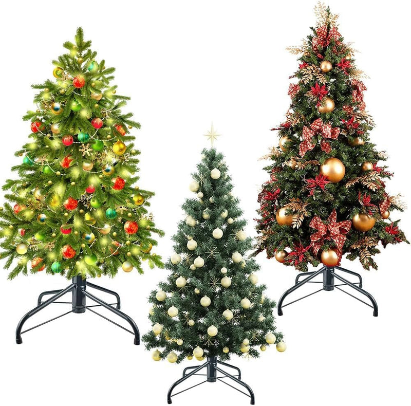 Christmas Tree Stands for Artificial Trees, Folding Metal Xmas Tree Stand, Replacement Fake Christmas Tree Holder Base for 3 Ft to 6 Ft Christmas Trees, Christmas Tree Base Fits Tree Poles up to 1.25”